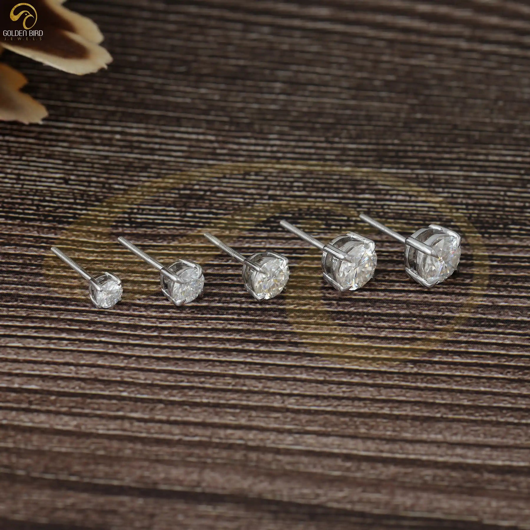 Cascade Earrings - White Sapphire with Butterfly Back - Four per side